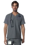Members Only Manchester 3-pocket Scrub Top In Graphite