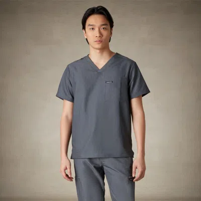 Members Only Brighton 3-pocket Scrub Top In Gray