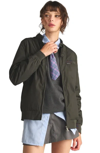 Members Only Classic Iconic Racer Jacket In Dark Green