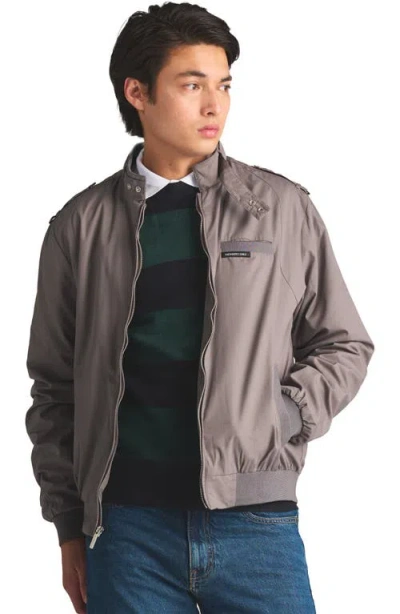 Members Only Classic Iconic Racer Jacket In Grey