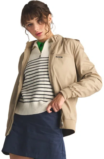 Members Only Classic Iconic Racer Jacket In Khaki