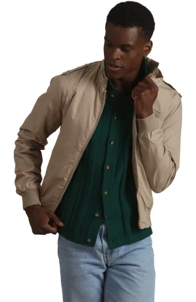 Members Only Classic Iconic Racer Jacket In Khaki