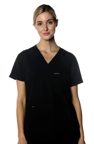 Members Only Cordoba 5-pocket Scrub Top In Black