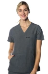 Members Only Cordoba 5-pocket Scrub Top In Graphite
