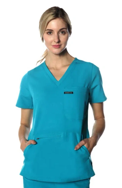 Members Only Cordoba 5-pocket Scrub Top In Teal