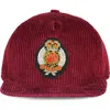 Members Only Corduroy Baseball Cap In Burgundy