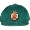Members Only Corduroy Baseball Cap In Green
