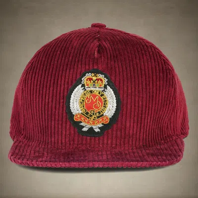 Members Only Corduroy Baseball Cap -  Crest In Red