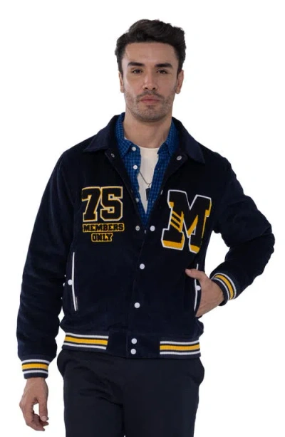 Members Only Corduroy Varsity Jacket In Blue
