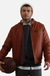 Members Only Faux Leather Iconic Racer Jacket In Cognac
