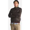 Members Only Faux Leather Iconic Racer Jacket In Dark Brown