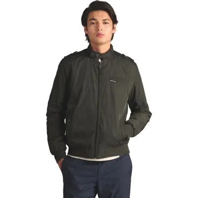 Members Only Heavy Iconic Racer Quilted Lining Jacket In Dark Green
