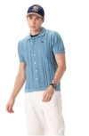 Members Only Jc Polo Cable-knit Sweater In Blue