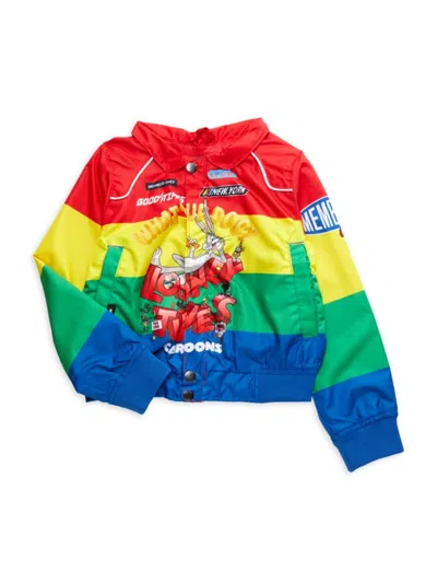 Members Only Kids' Little Boy's Graphic Bomber Jacket In Rainbow Multi