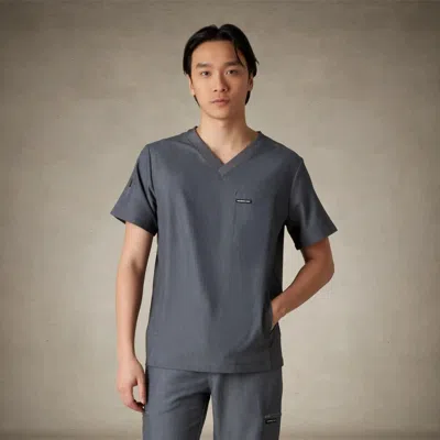 Members Only Manchester 3-pocket Scrub Top For Men In Gray
