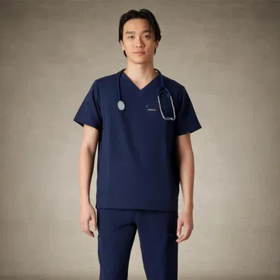 Members Only Manchester 3-pocket Scrub Top For Men In Blue