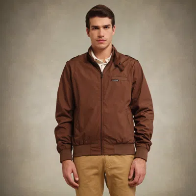 Members Only Men's Classic Iconic Racer Jacket (slim Fit) In Brown