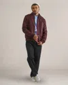 Members Only Men's Faux Leather Iconic Racer Jacket In Burgundy