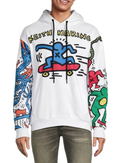 Members Only Men's Haring Graphic Hoodie In White