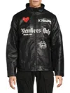 MEMBERS ONLY MEN'S KEITH HARING GRAPHIC FAUX LEATHER JACKET