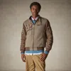 Members Only Tweed Wool Blend Varsity Jacket In Beige