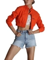 Members Only Mini Cropped Racer Jacket In Orange