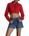 Members Only Mini Cropped Racer Jacket In Red