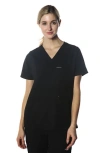 Members Only Palermo 4-pocket Scrub Top In Black