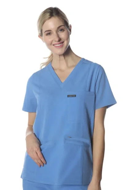 Members Only Palermo 4-pocket Scrub Top In Royal Bllue