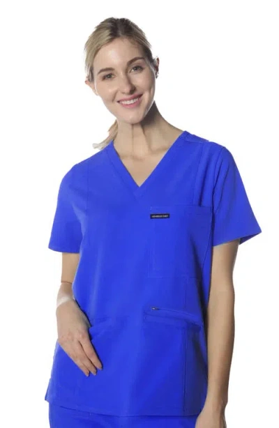 Members Only Palermo 4-pocket Scrub Top In Royal Blue