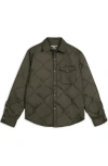 Members Only Quilted Shirt Jacket In Green