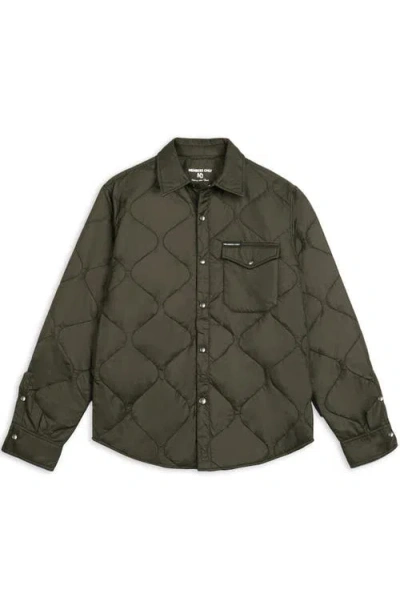 Members Only Quilted Shirt Jacket In Green
