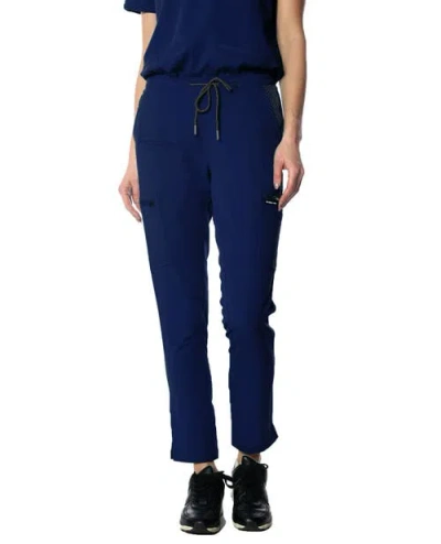 Members Only Reus Open Bottom Scrub Pants For Tall Women In Navy