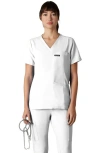 Members Only Siena 5-pocket V-neck Scrub Top In White