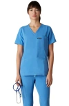 Members Only Bari 1-pocket V-neck Scrub Top For Women In Blue