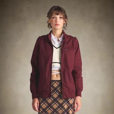 Members Only Women's Classic Iconic Racer Jacket (slim Fit) In Burgundy