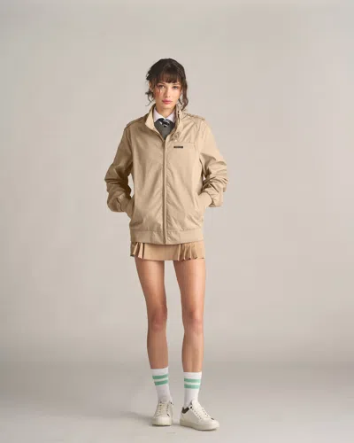 Members Only Women's Classic Iconic Racer Oversized Jacket In Beige