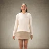 Members Only Women's Crew Neck Cable Sweater In Neutral