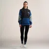 Members Only Women's Drew Colorblock Oversized Hooded Sweatshirt In Blue