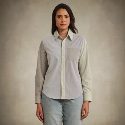 Members Only Women's Oversized Button Up Shirt In Gray