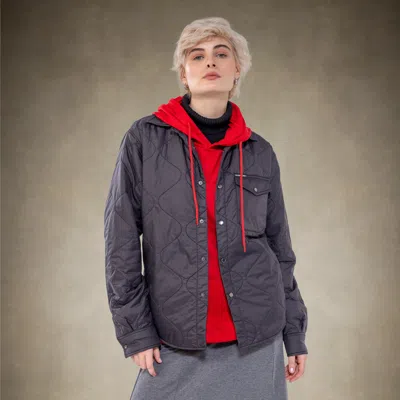 Members Only Women's Oversized Quilted Shirt Jacket In Multi