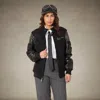 Members Only Women's Oversized Varsity Jacket In Black