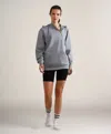 Members Only Women's Taylor Double Zipper Pullover Oversized Hoodie In Silver