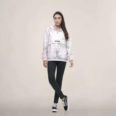 Members Only Women's Translucent Pullover Jacket With Hood In Pink