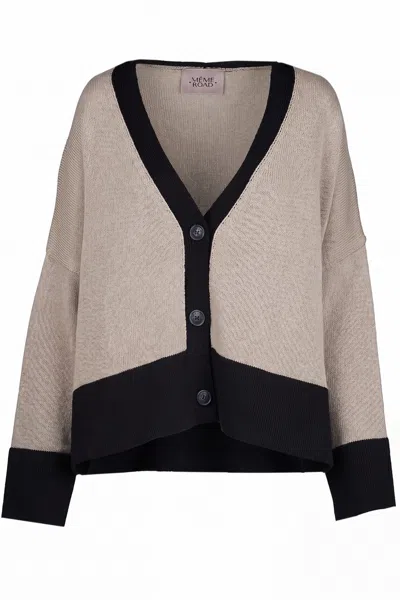 Même Road - Cardigan - 470280 - Beige/black In Beige/nero