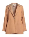 Même Road Woman Blazer Apricot Size 10 Viscose, Cotton In Orange