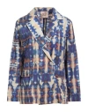 Même Road Woman Blazer Blue Size 6 Cotton In Blue