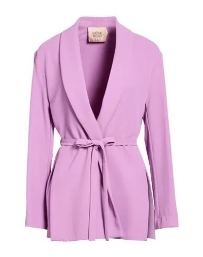 Même Road Woman Blazer Mauve Size 10 Polyester, Elastane In Purple