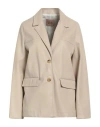 Même Road Woman Blazer Beige Size 6 Polyester, Polyurethane In Beige