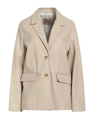 Même Road Woman Jacket Beige Size 8 Polyester, Polyurethane In Neutral